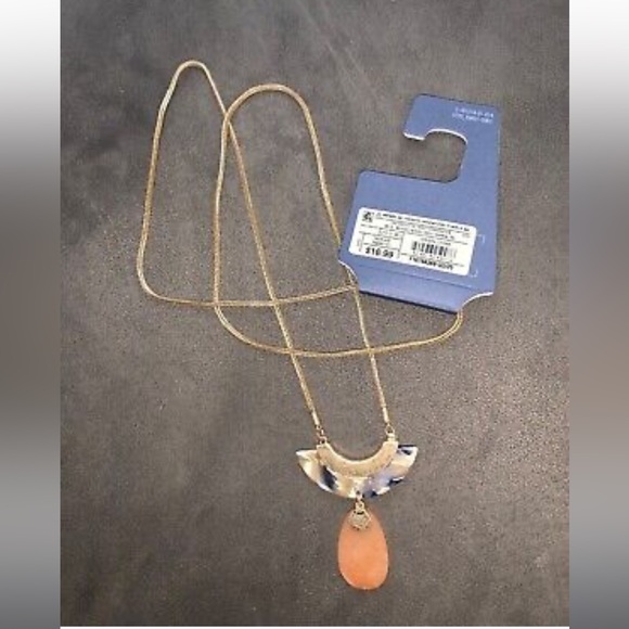 **6/$20** Universal Thread Semi Precious Resin Drop Pendant Necklace 17” - Picture 6 of 6